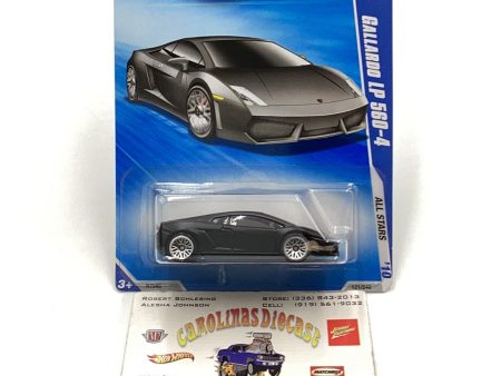 2010 Hot wheels All Stars #121 Gallardo LP 560-4 Black 102A Hot on Sale