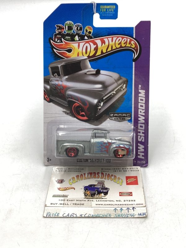 2013 Hot Wheels #211 Custom 56 Ford F-100 Zamac #16 For Discount