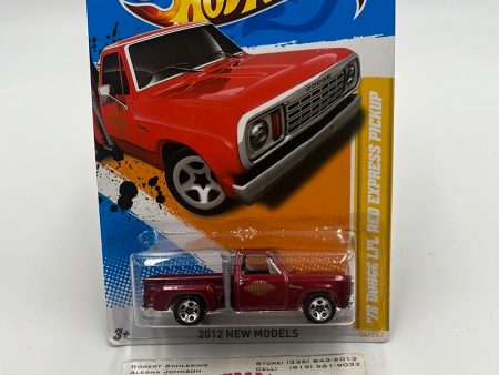 2012 Hot Wheels New Models ‘78 Dodge Li’l Red Express Pickup Red 34 247 39C Supply