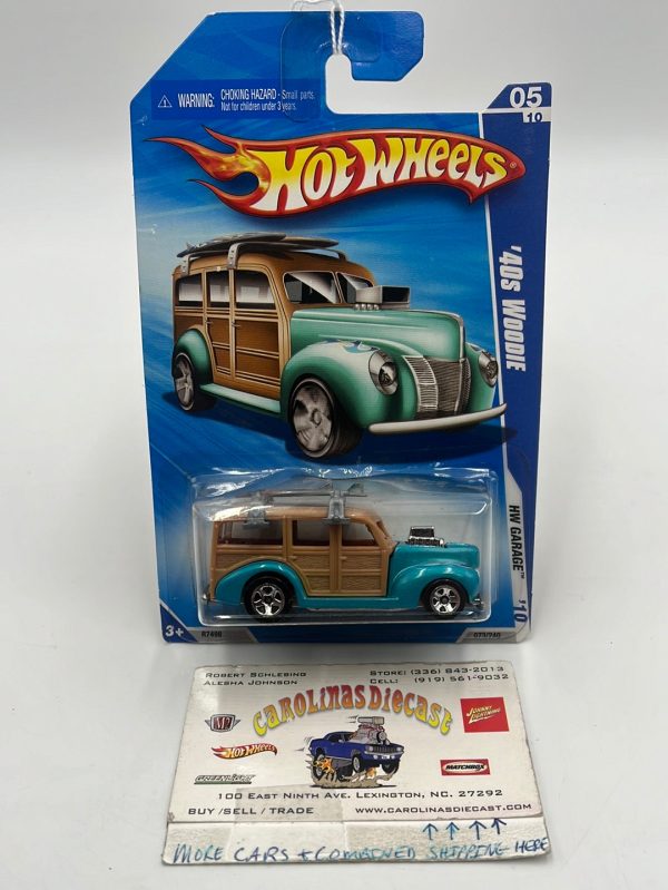 2010 Hot Wheels HW Garage ‘40s Woodie Light Blue *Backwards Roof Rack* 73 240 Supply