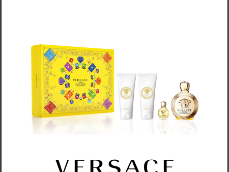 Versace Eros Pour Femme 3.4 EDP 4PC Women Set (Hard Box) For Sale