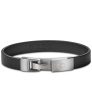 Bulova J96BO19L Leather Bracelet in Stainless Steel Men Jewelry on Sale