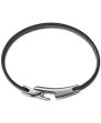 Bulova J96BO19L Leather Bracelet in Stainless Steel Men Jewelry on Sale