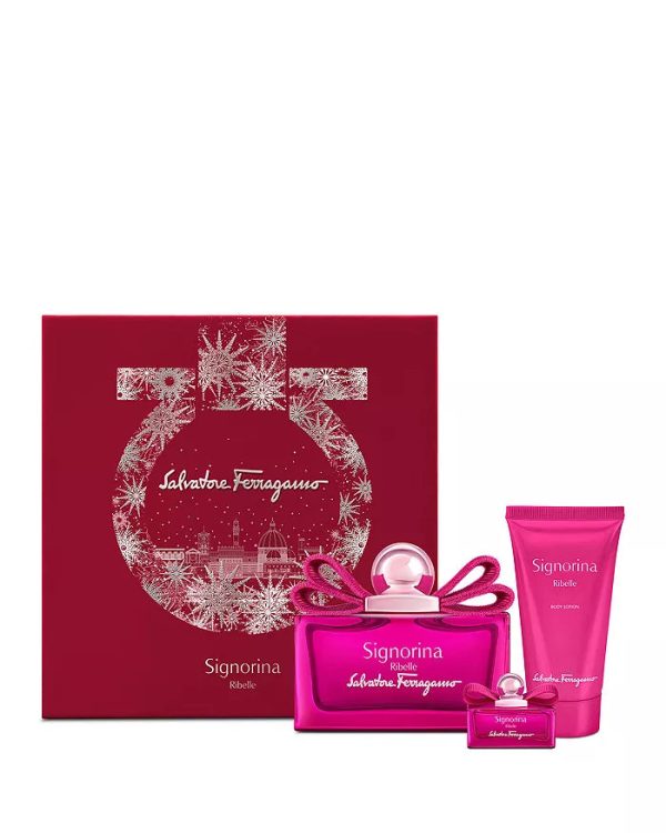 Salvatore Ferragamo Signorina Ribelle 3.4oz EDP Woman + 1.7oz Body Lotion + Mini Parfum Set Online Sale