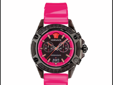 Versace VEZ700221 Icon Active Chronograph Pink Strap Men Watches on Sale