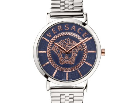 Versace VEK400821 V-Essential Stainless Steel Strap Unisex Watches Online Hot Sale