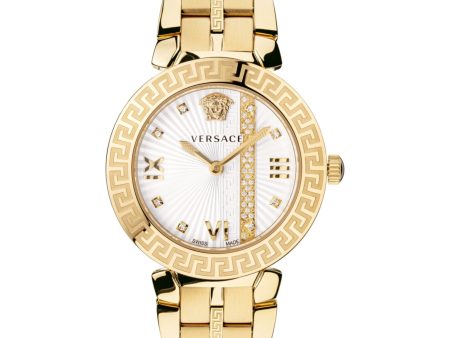 Versace VEZ600621 Greca Icon Diamond Gold Stainless Steel Strap Unisex Watches For Sale