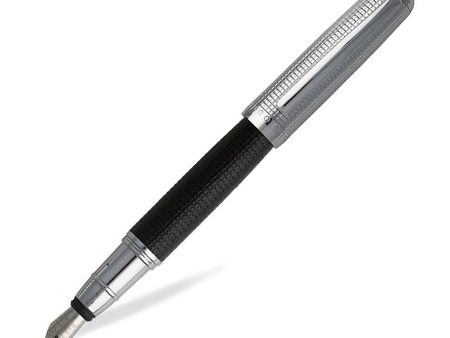 Hugo Boss Grid Fountain Pen, Black - Steel Nib Supply